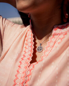 Intricately Etched Compass Pendant