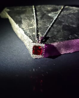 Ruby Mystic Square Pendant Set